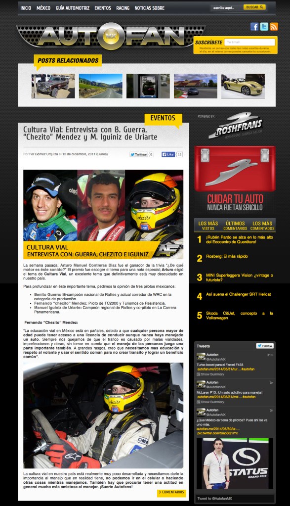 2011-12 http---autofan mx-2011-12-12-cultura-vial-entrevista-con-b-guerra-%E2%80%9Cchezito%E2%80%9D-mendez-y-m-iguiniz-de-uriarte-#disqus_thread